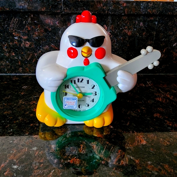 Vintage Rhythm Singing Rock and Roll Chicken Alarm Clock - Picture 1 of 4